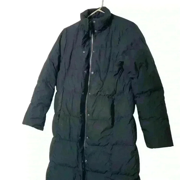 LL Bean black Long Goose Down Puffer Winter Cold Weather Jacket NO Hood-SZ:Small - Picture 6 of 8